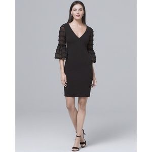 Badgley Mischka Fringe Trim Peplum Sleeves